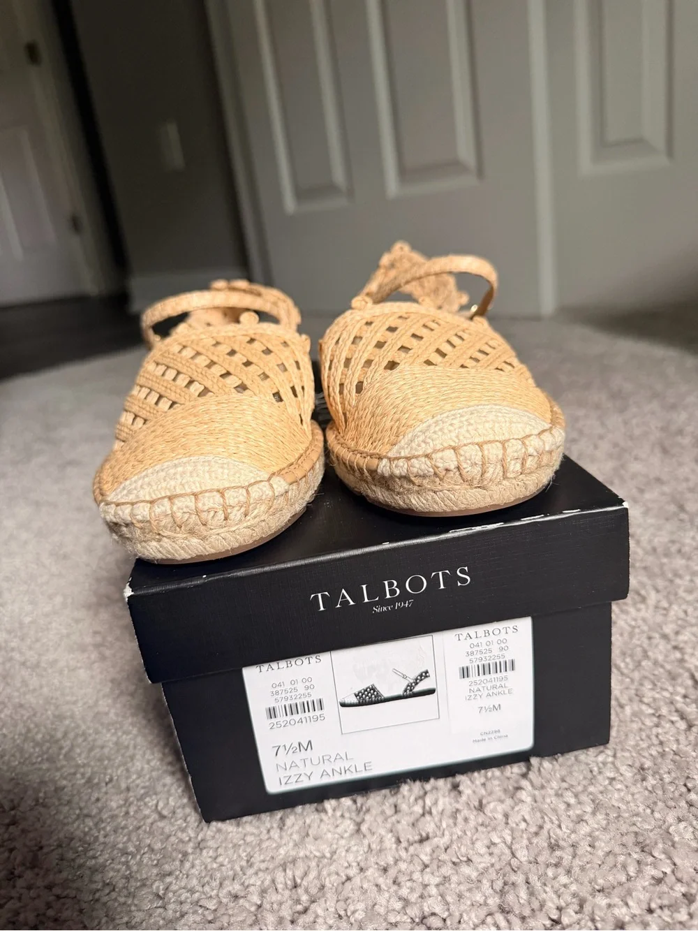 Talbots Crochet Woven Espadrille Sandals in Natural